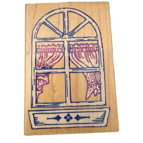Stampendous Vintage 1994 Quaint Window P006 Large Rubber Stamp - Picture 1 of 3